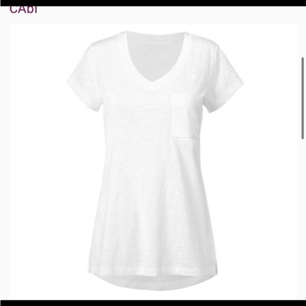 NWT Cabi White Fold Pocket Tee Small